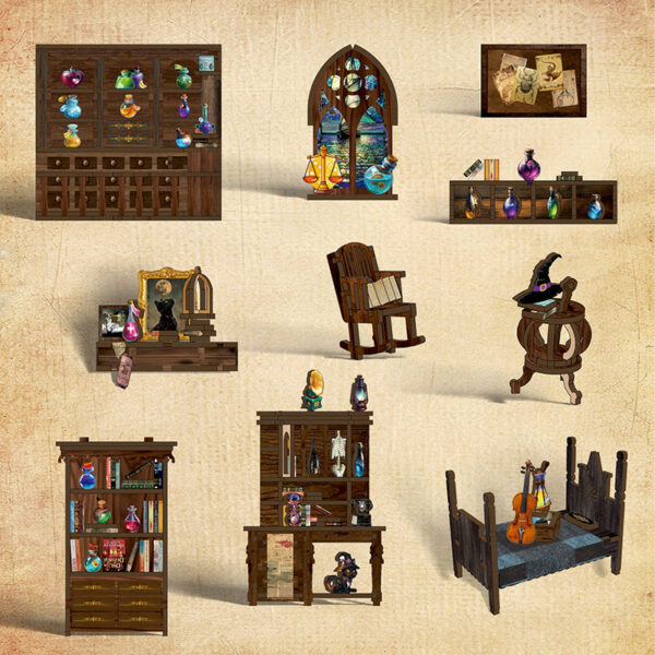 23-1 The Enchanter’s Elixirs DIY Book Nook Kit | Whitby Thorne