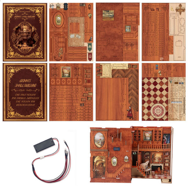 Grimm’s Cottage Library DIY Book Nook Kit | Whitby Thorne